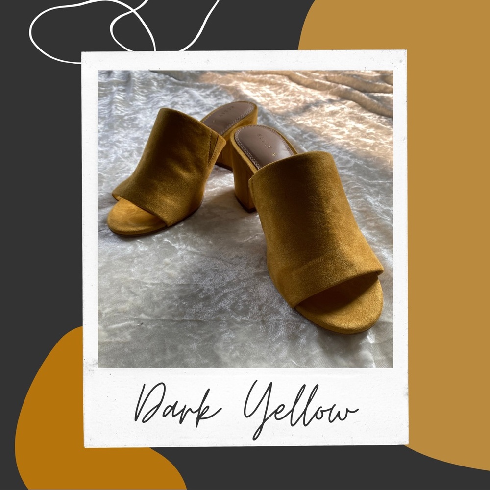 Yellow Chunky Heel Sandals
